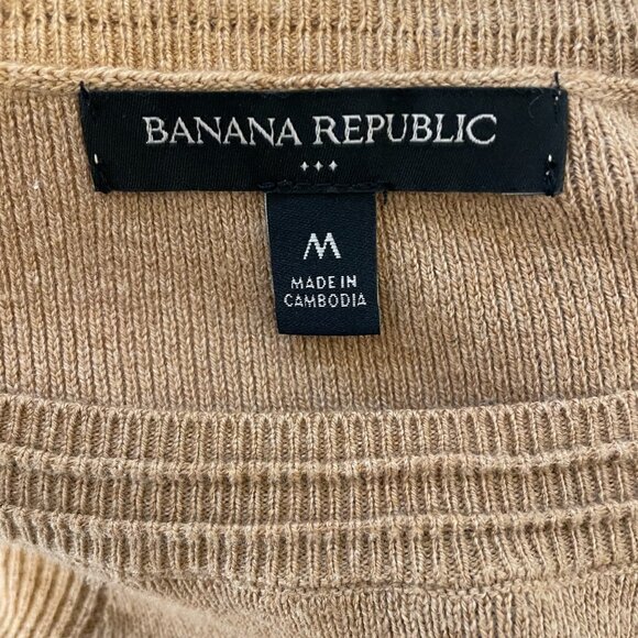 Banana Republic Sweater Dress Womens Medium Brown Knit Short Sleeve Round Neck - Picture 15 of 16